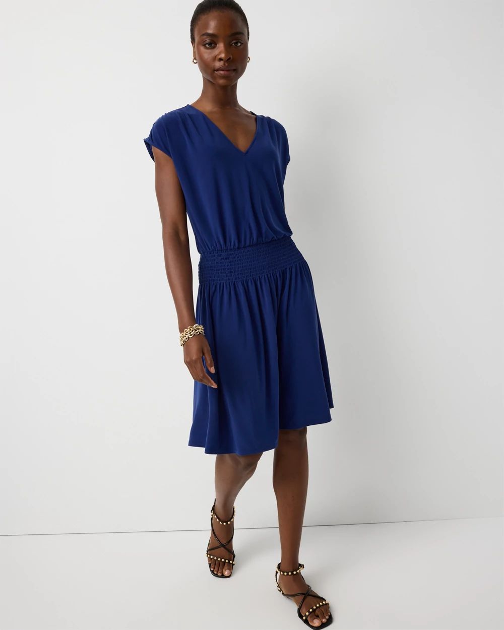 Smocked Waist Dress | White House Black Market